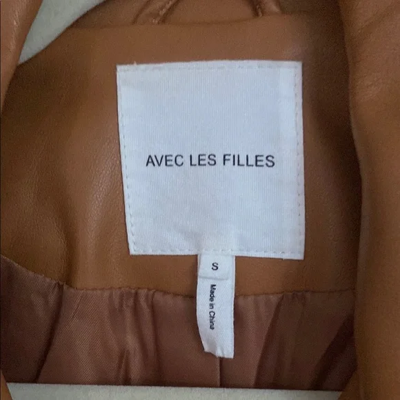 NWOT Avec Les Filles Crop Jacket Faux
Leather Warm Brown S - Picture 4 of 12